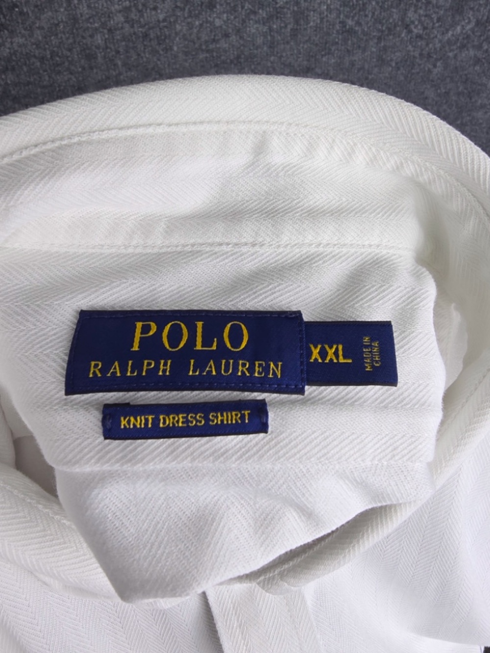 Polo Ralph Lauren White Knit Dress Shirt Men's XXL Long Sleeve Cotton Textured - Picture 5 of 10